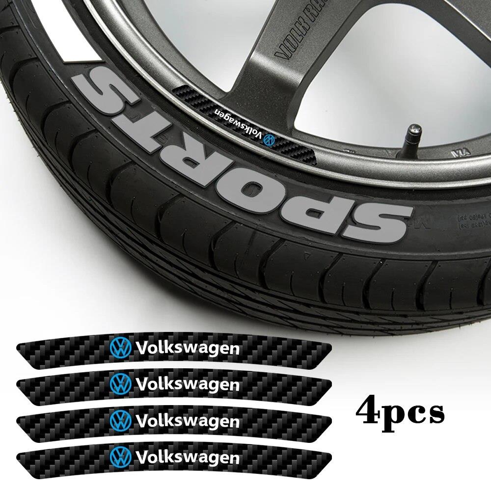 [호환] 자동차 카본 림 휠 곡선 엠블럼 스티커 데칼 폭스바겐 호환 4 모션 MTM 블루 캐디 시로코 CC 골프 5 용 개