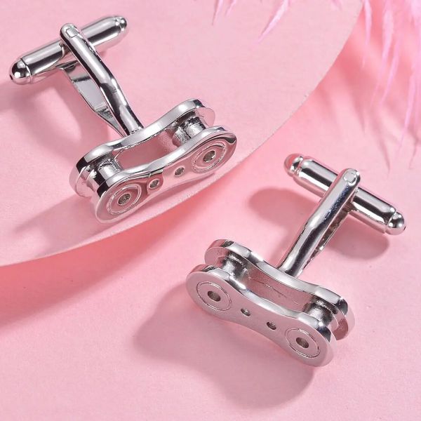 서스펜더 멜빵 남자 남성용 트렌디 자전거 체인 디자인 커프 링크 고품질 커프스 쥬얼리 액세서리