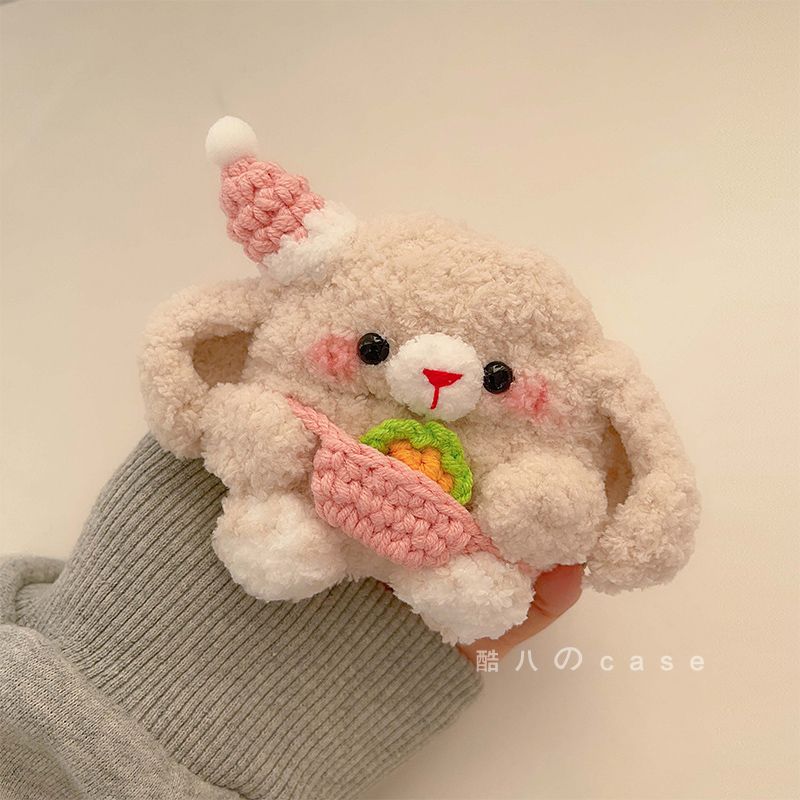 귀여운 곰 토끼 고양이 커비 봉제 동물 캐릭터 애플 에어팟 1  핑크모자 토끼 Airpods Pro(2세대 USB-C타입