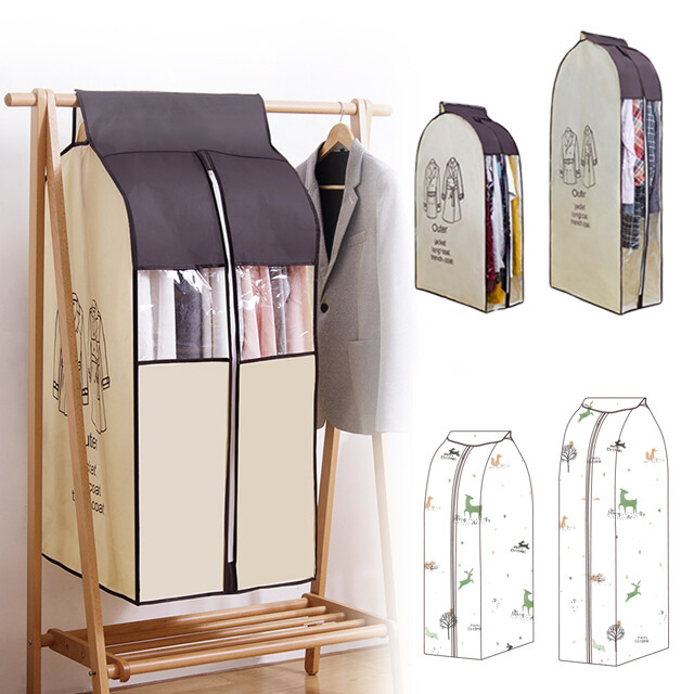 [오늘출발] 옷커버 행거가리개 행거커버 부직포 덮개 옷 보관 커버 드레스룸 의류 먼지 방지