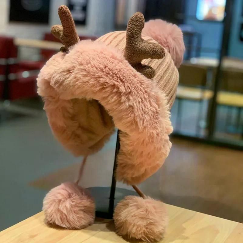 모자 이어플랩 밍크 퍼 팬싸템 스키장 여자 양털 군밤장수 여성 곰모자 귀달이 귀도리 겨울