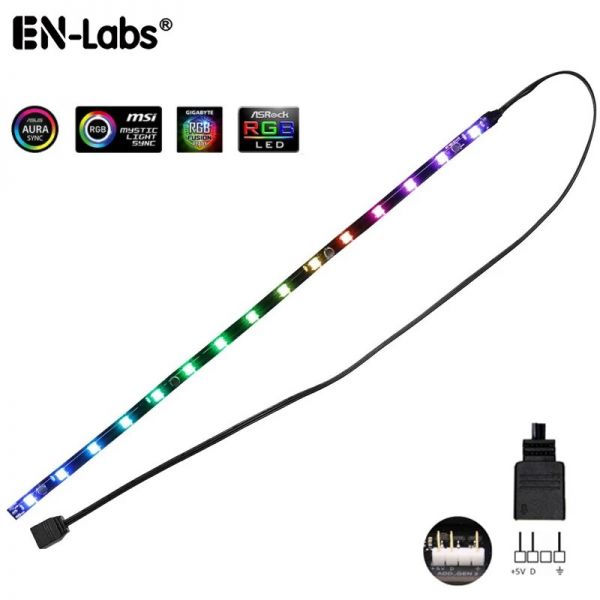 [해외] ARGB LED 스트립 조명 PC 케이스 마더 보드 3 핀 5V 주소 지정 가능 RGB 헤더 Asus Aura AsrockGigabyte Fu