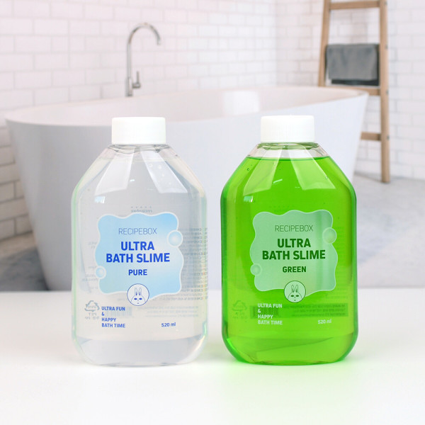 레시피박스 아기 유아 목욕놀이 촉감놀이 울트라 바스슬라임 1+1 520ml+520ml