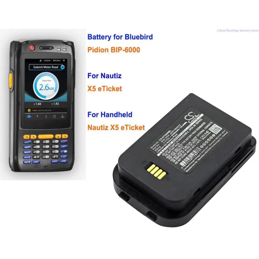 Bluebird Pidion BIP-6000 휴대용 Nautiz X5 eTicket eTicket용 배터리 NX5-2004 5200mAh