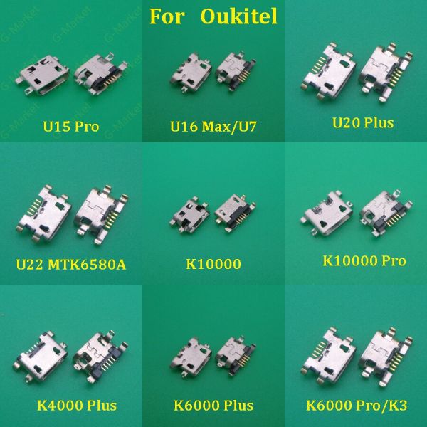 10 개/몫 마이크로 Usb 잭 소켓 도크 충전 포트 커넥터 Oukitel K6000 플러스 K4000 K10000 프로 U22 U16