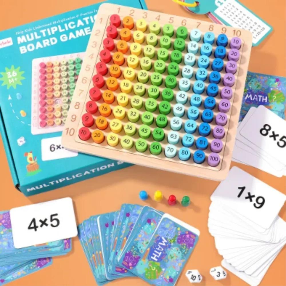 몬테소리 나무 수학 곱하기 테이블 보드 게임 어린이 장난감 계산 교육 보조 학습 어린이용