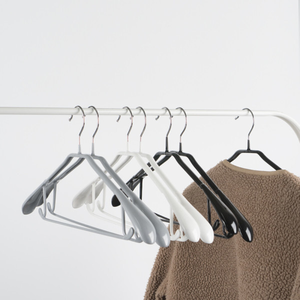 [오늘출발] (3종컬러) 논슬립 정장 옷걸이 자켓걸이 고급 10P / 크롬 도장 스틸 PVC 블랙 화이트 그레이