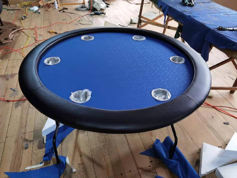 포커 전문 홀덤 카드게임 색상 테이블 카지노 패드 카드 체스 원형 H. 블루 150cm