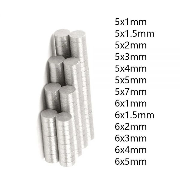 20Pcs 직경 5mm 6mm 둥근 Samarium 코발트 강한 자석 두꺼운 1mm ~ 7mm 원형 디스크 고열 350 °