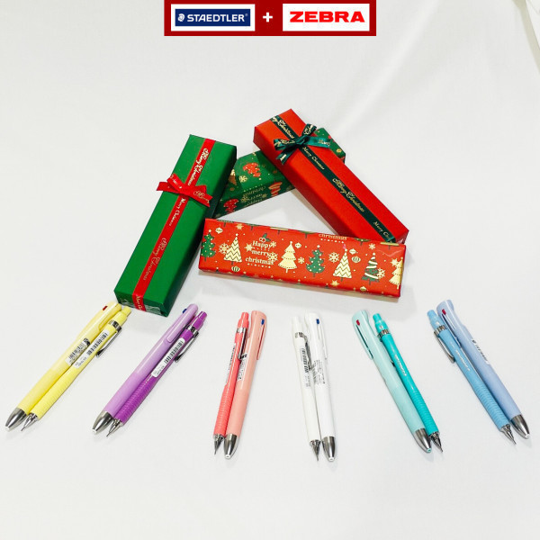 스테들러 파스텔 샤프볼펜세트 크리스마스선물포장 무료각인/스테들러 925 75 제브라 델가드 블렌