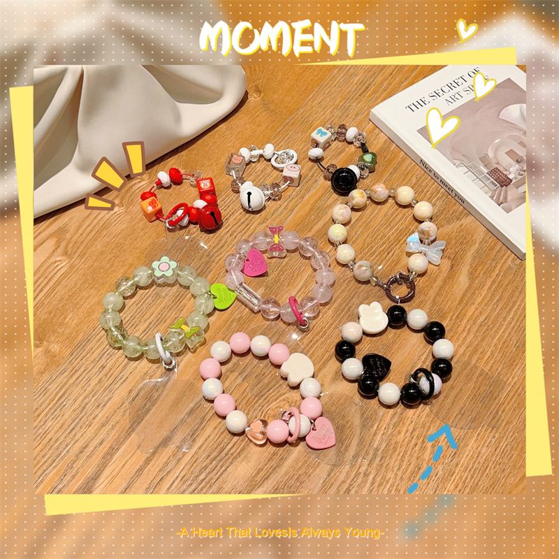 진주키링 휴대폰 자동차 가방 귀여운 악세사리 키링 키홀더  여자를 위한 보편적인 상자 열쇠 고리