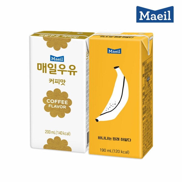 매일유업 (현대Hmall)매일 멸균 우유 혼합 커피 200ml 24팩+바나나는 원래 하얗다 190ml 24팩