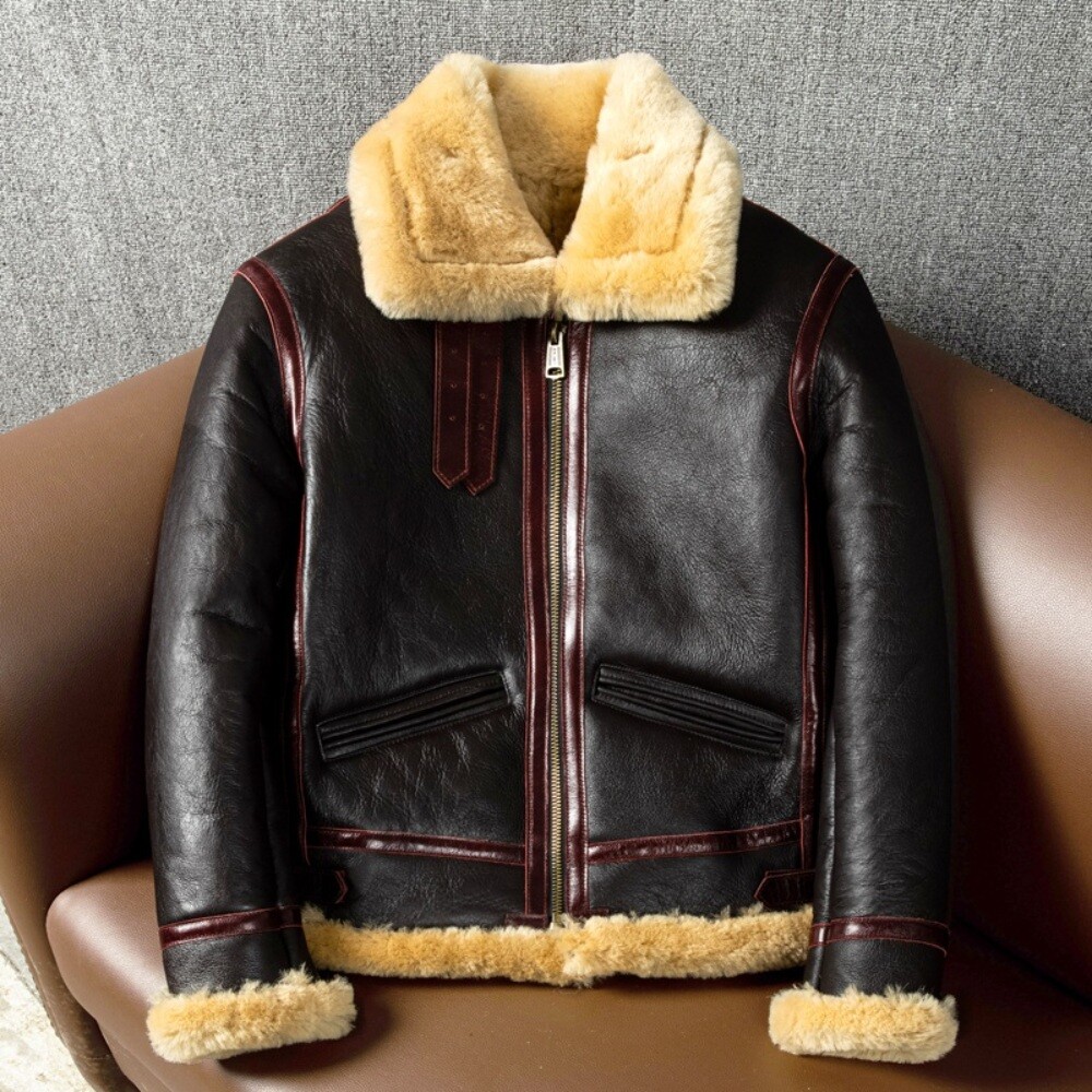 톰하디 남자 무스탕 빈티지 B3 도톰 리얼 양털 가죽미군 B3자켓 무스탕코트 항공점퍼