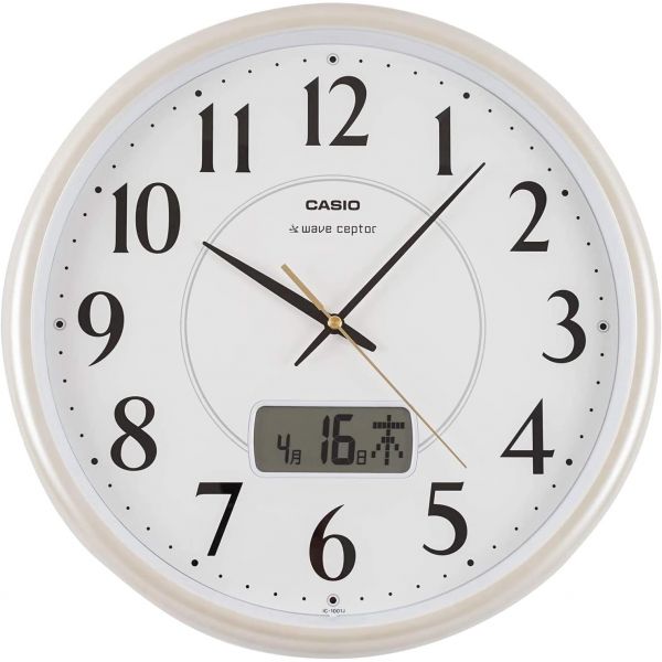 [해외] CASIO 카시오 시계 전파 샴페인 직경 34cm 아날로그 달력 표시 IC-1001J-9JF