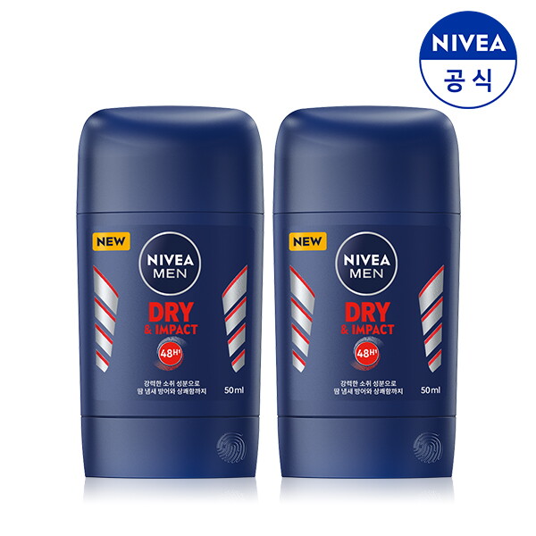 니베아 니베아 하프클럽/ 맨 데오드란트 스틱 드라이앤 임팩트 50mlX2개