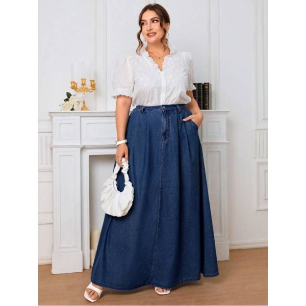 데님 스커트 골드미스트 청치마 프렌치 플러스 웨이스트 353732