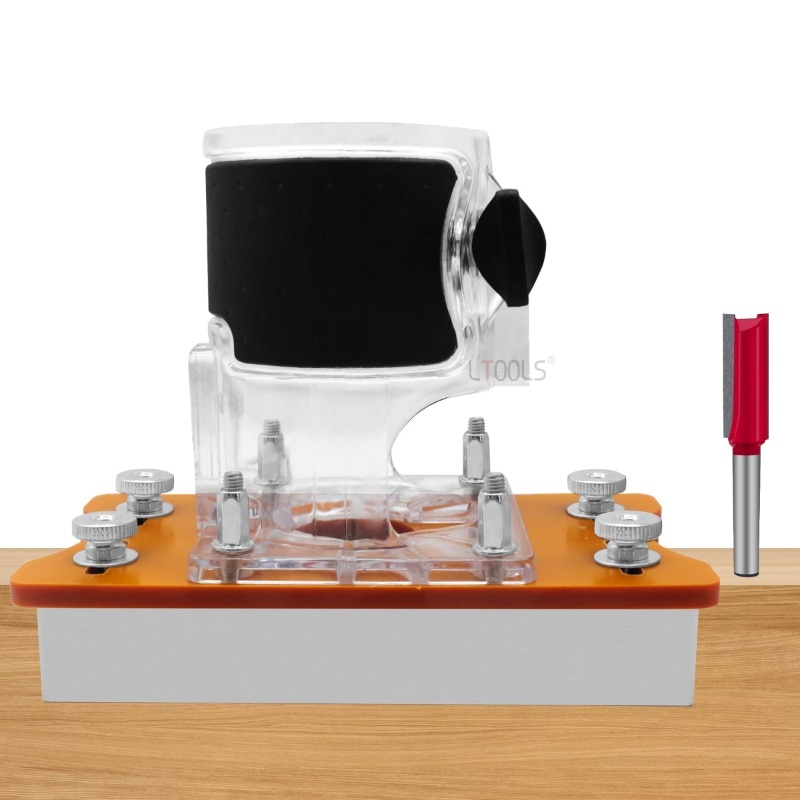 [오늘출발] 목공 슬롯 브래킷 보이지 않는 패스너 슬롯 템플릿 65mm 라우터 베이스 트리밍 머신 슬롯 로케이터 2 in