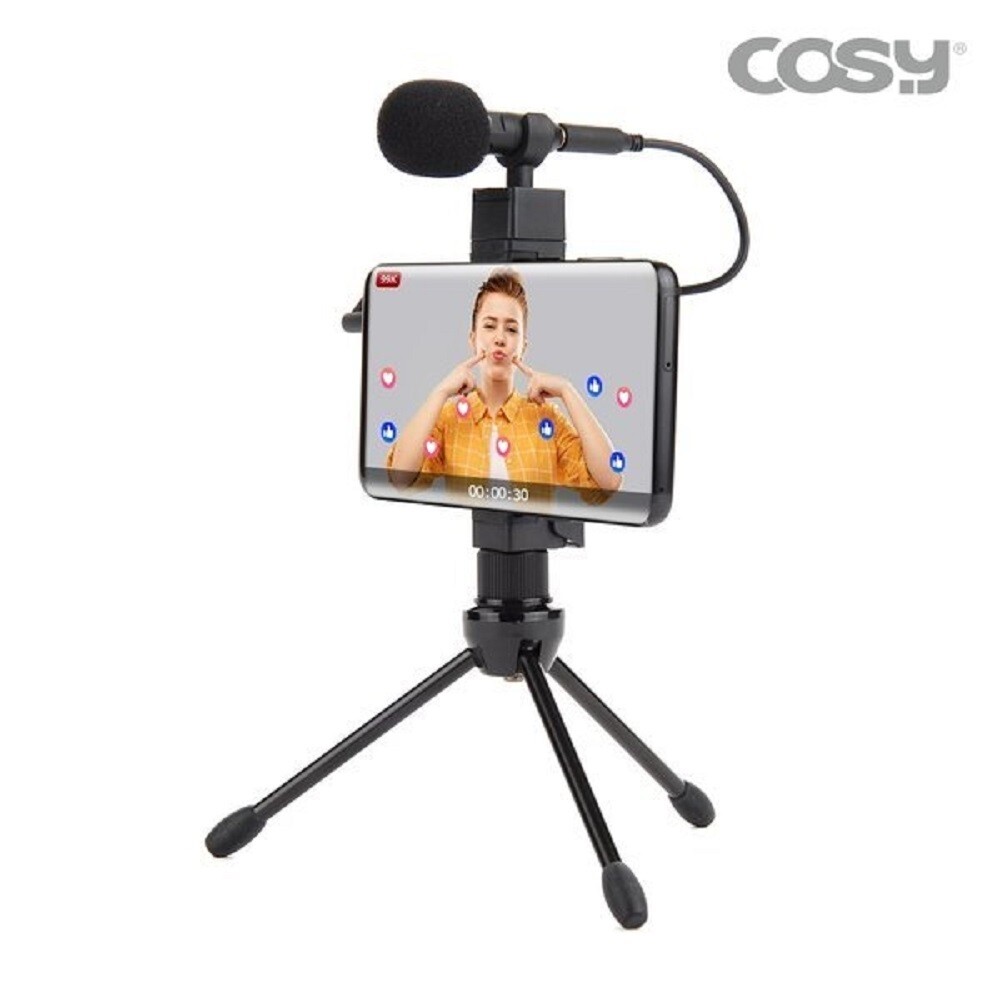 코시 코시 모바일 1인 방송 스마트폰 삼각대 마이크 세트 유튜브 트위치 아프리카TV