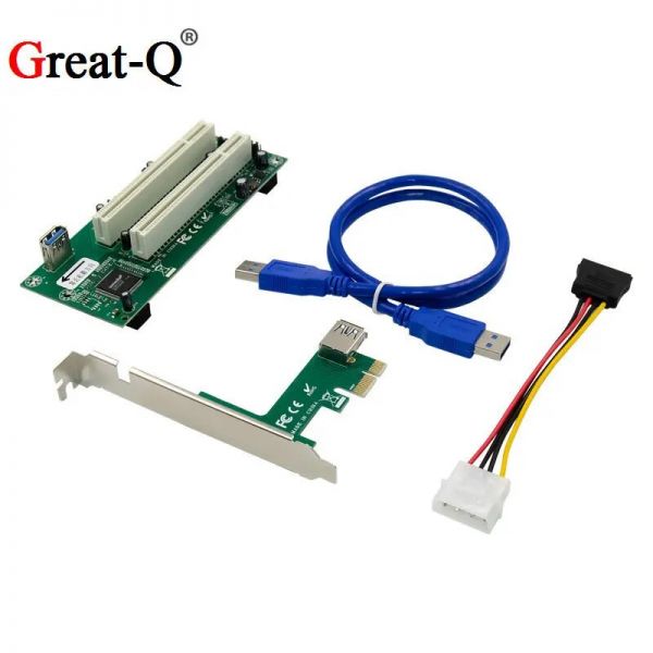 PCI-E x1 to 2xPCI 카드 슬롯 확장 PCI 변환 스플릿 플러그 앤 플레이 드라이브 프리