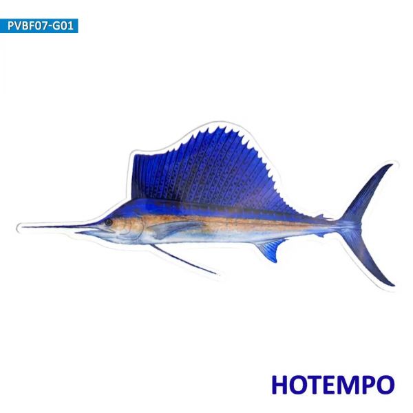 224190 20cm 큰 크기 바다 물고기 돛새치 스타일 낚시하러 가기 방수 스티커 어부 보트 어항 수하물 오토바