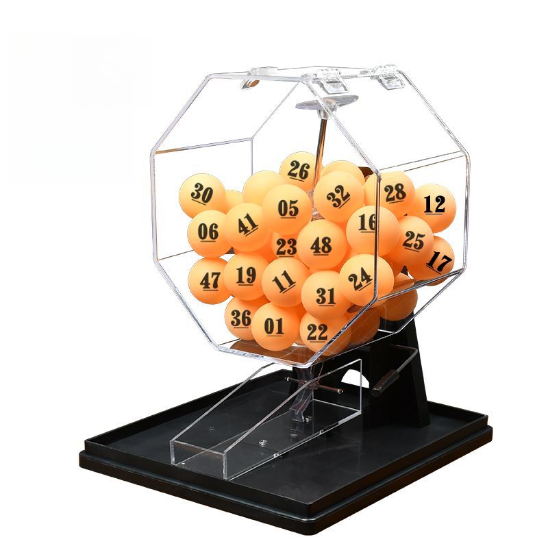 번호추첨기 로또기계 수동 복권 추첨기 대형 행운 경품 추첨 추출 2024 블랙 오렌지볼(숫자 50개)