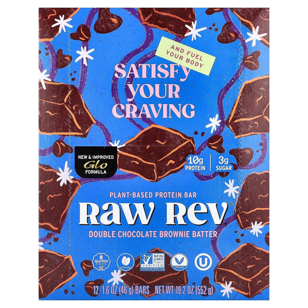 라우레볼루션 (아이허브) 글로 더블 초콜릿 브라우니 배터 12 개 각 1.6 oz (46 g) 해외직구