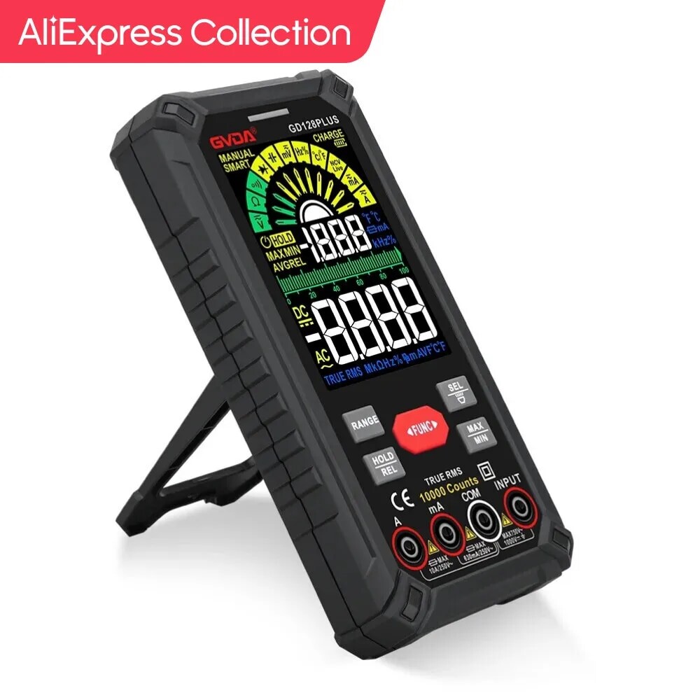 [오늘출발] AliExpress 컬렉션 GVDA 스마트 충전식 디지털 멀티미터 True RMS 9999 카운트 1000V 10 ADC AC 전압 전