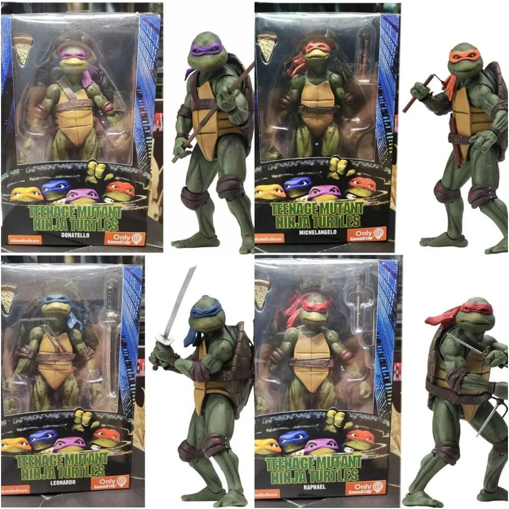 [해외] 야한피규어 닌자 거북이 애니메이션 피규어 Neca 1990 영화 버전 한정판 액션 모형 Pvc 조각상 방 장식 생