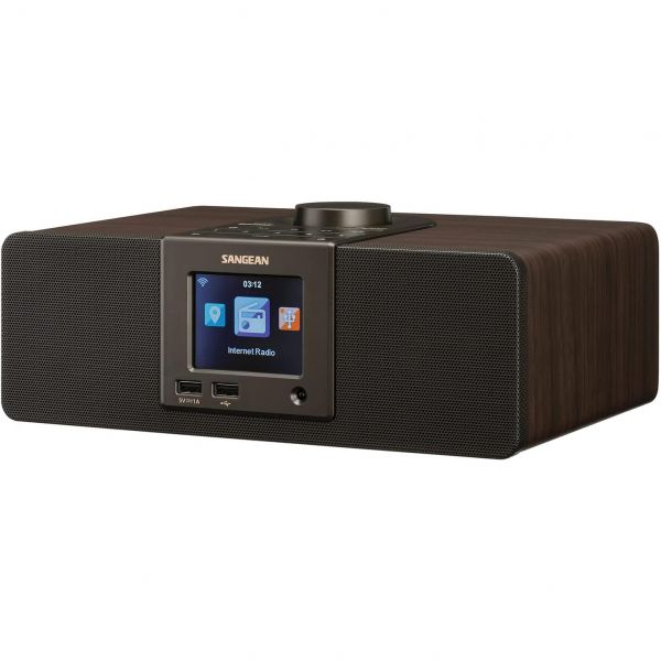 산진 WFR-32 7와트 스테레오 목재 캐비닛 Wi-Fi 인터넷 라디오 미디어 센터(블루투스 포함)