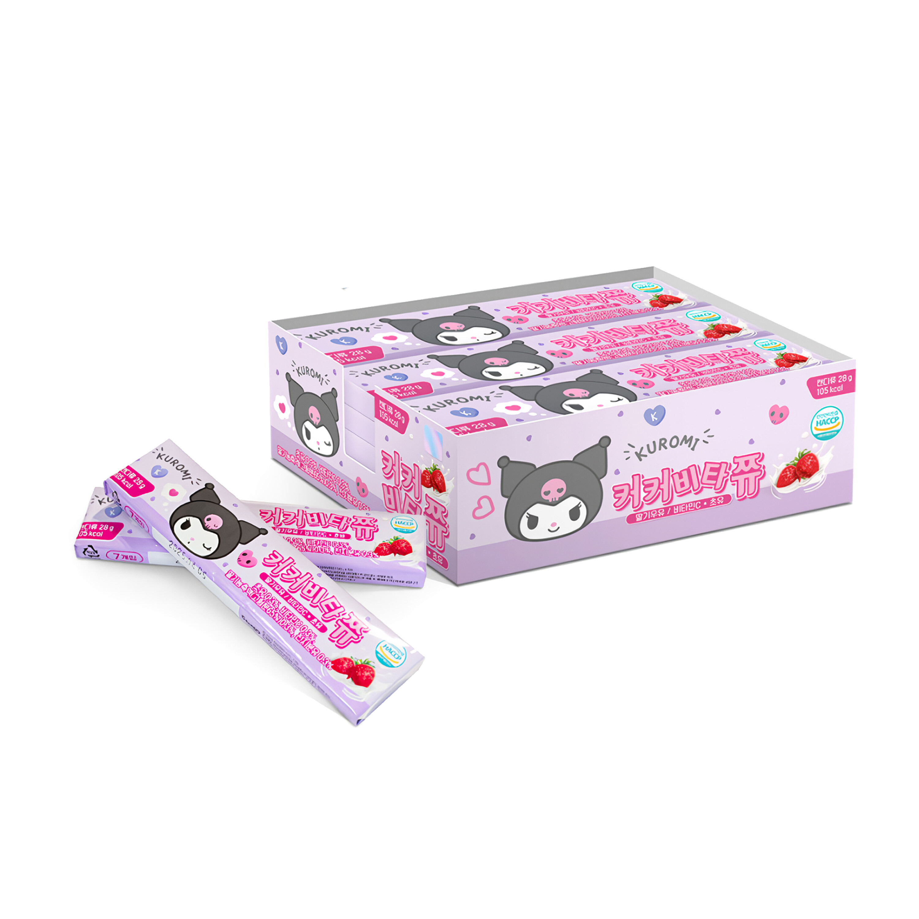 [오늘출발]산리오 산리오 어린이 커커 비타 쮸  (28g x 15개) 딸기우유맛 꾸로미 / 캐릭터 카라멜 캔디 약국 사탕 유아 간식