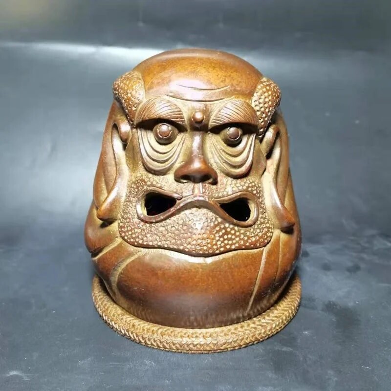 달마도사 아로마 테라피 용광로 구리 장식품과 같은 순수한 황동 자줏빛 붉은 가죽 달마 arhat 피규어