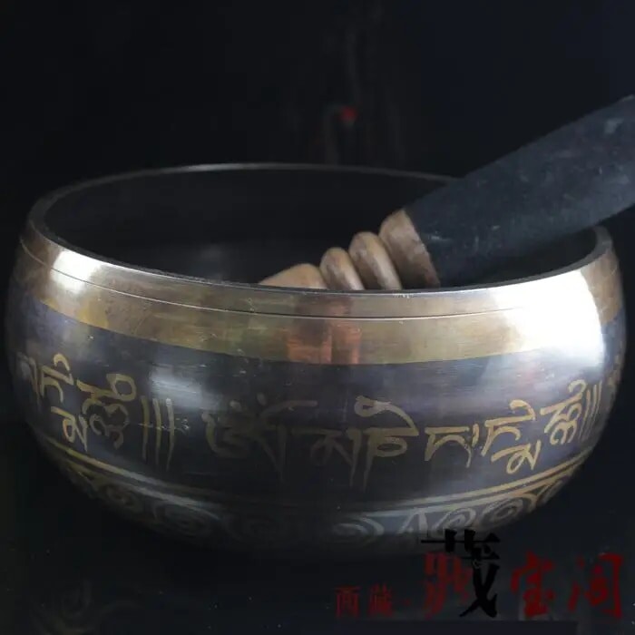 싱잉볼 17CM 티베트어 노래 그릇 히말라야 손 망치로 치는 차크라 명상 홈 인테리어 공예 종교 믿음 요가