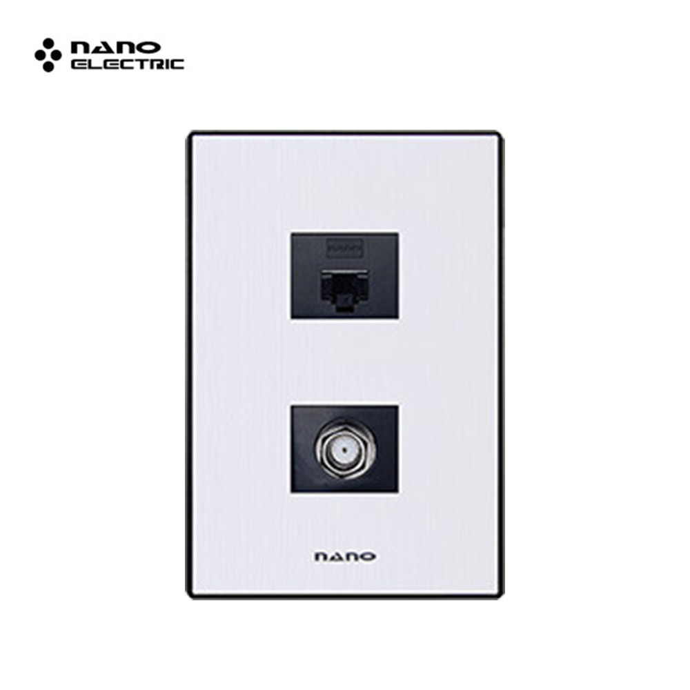 [오늘출발] 나노 아트2 블랙 인터넷콘센트 CATV 2방 8P 모듈라잭 국내산 나노전기 인터넷선 인터넷잭