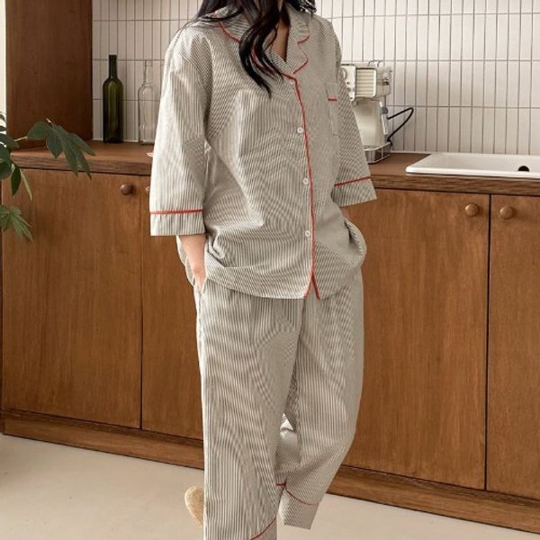 (핫트랙스)Stripe Seven Pajama Set - 커플룩