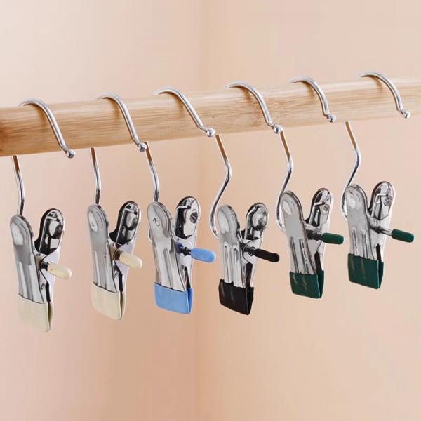 [오늘출발] 집게걸이 후크클립 다용도 집게 외집개 스텐 옷걸이 빨래 모자 바지 틈새 소품 고리 bne-120