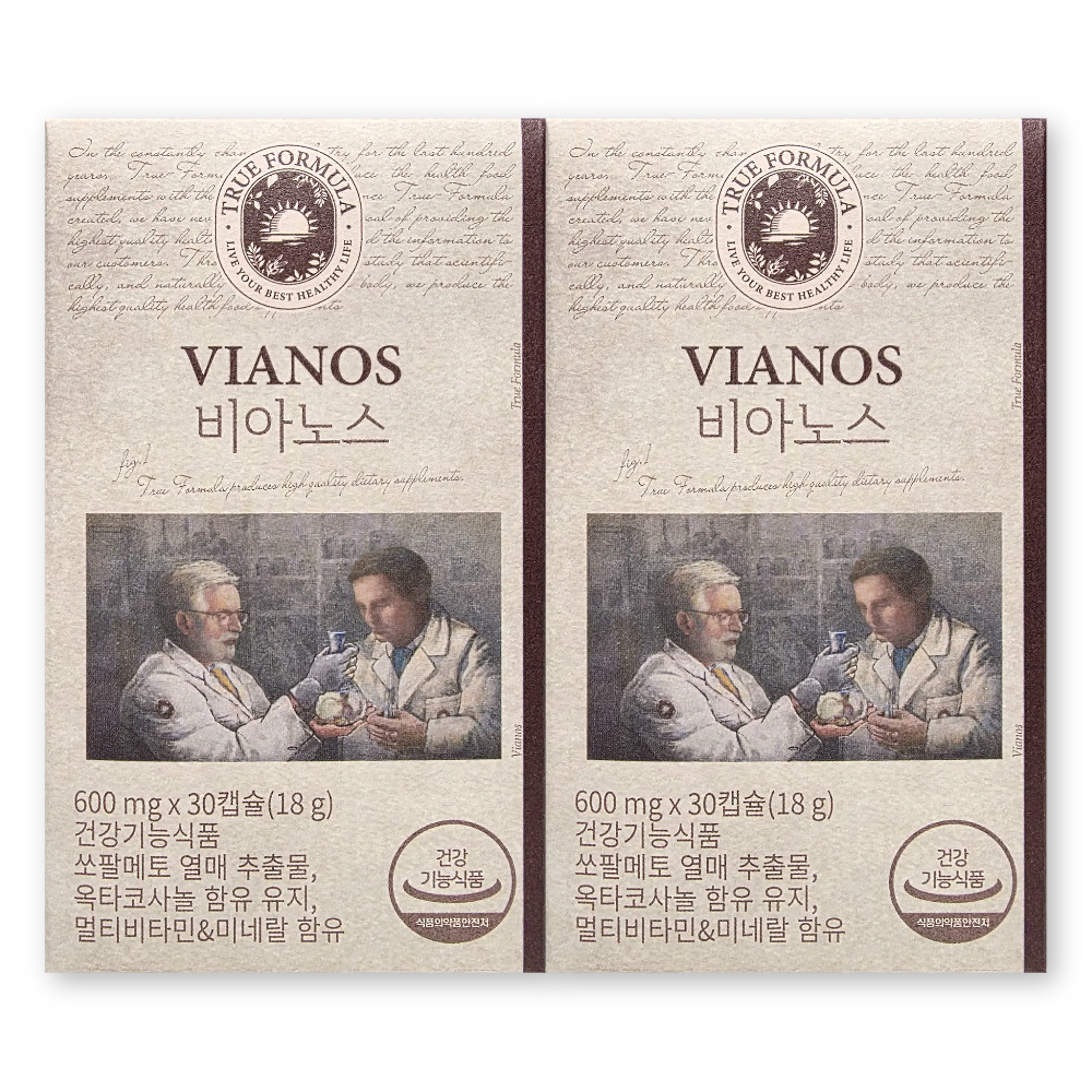 [오늘출발] 트루포뮬러 트루포뮬러 비아노스 600mg X 30캡슐 2박스 쏘팔메토 옥타코사놀 전립선 건강 영양제 도움 효능 비아녹스