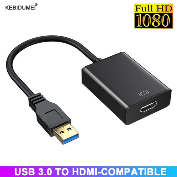 [오늘출발] [호환] 데스크탑 노트북 PC용 USB to HDMI 어댑터  외장 USB 3.0 to HDMI 호환 컨버터  비디오 어댑터 케이블  HD