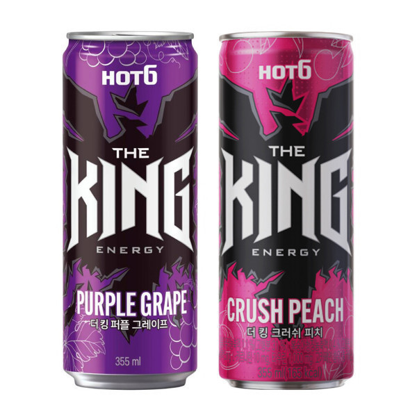 [오늘출발]롯데칠성 무료배송 핫식스 더킹 355ml 퍼플 그레이프 12캔+크러쉬피치 12캔
