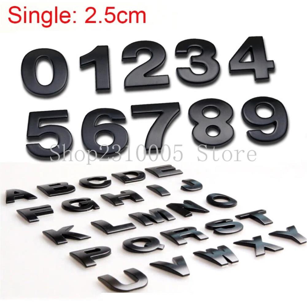 A-Z 차량 스타일링 엠블럼 로고 스티커 데칼 알파벳 집 번호 웹 사이트 주소 광고 0-9 25mm 글자 숫자 DIY
