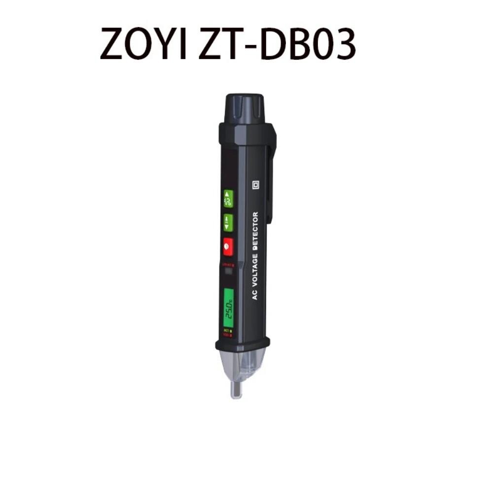 [해외] ZOYI ZT-DB03 전압 검출기 비접촉식 사운드 라이트 알람 듀얼 레인지 AC 테스터 펜 라이브 와이어용 LED 손