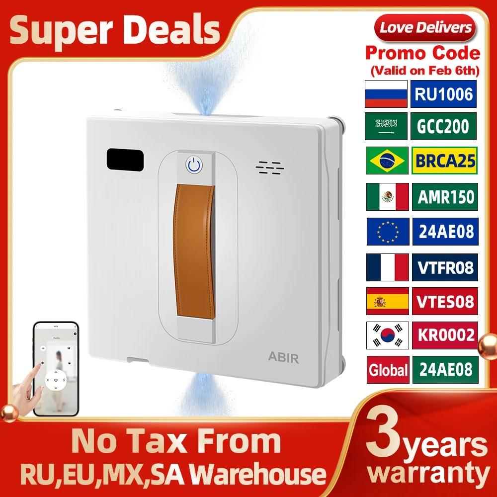 침대청소기 프로모션 코드 KR0002창문 진공 로봇 청소기 ABIR WD8 듀얼 초음파 스프레이 AI 지능형 닦기 업