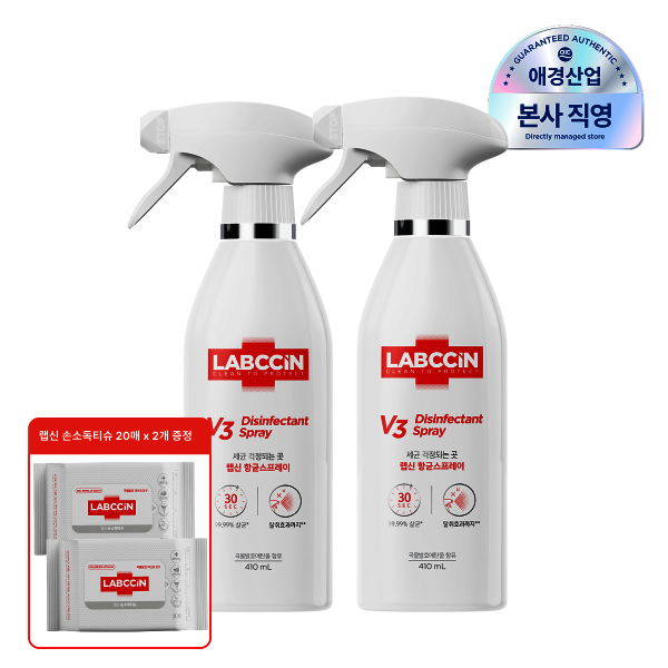 랩신 랩신 항균스프레이 410ml x 2개 랩신 손소독티슈 20매 2개 증정