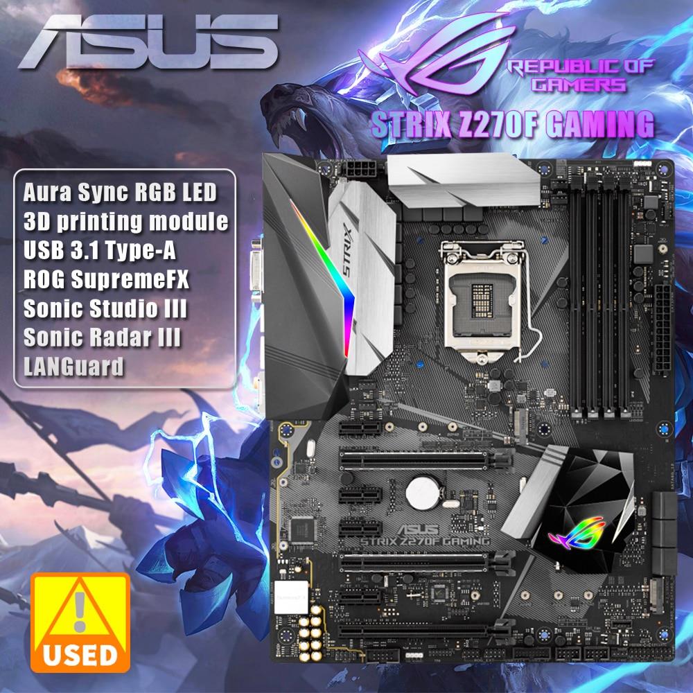 LGA 1151 메인 보드 ASUS ROG STRIX Z270F GAMING 인텔 Z270 칩셋 I219V 기가비트 LAN 슬롯 7 세대 6 코어