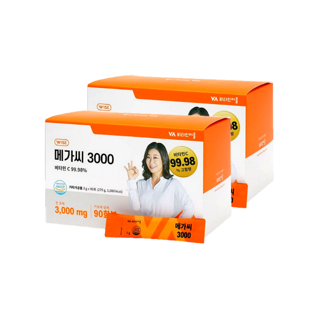 비타민마을 메가씨3000 고함량 비타민C 3000mg 180포 (6개월분)