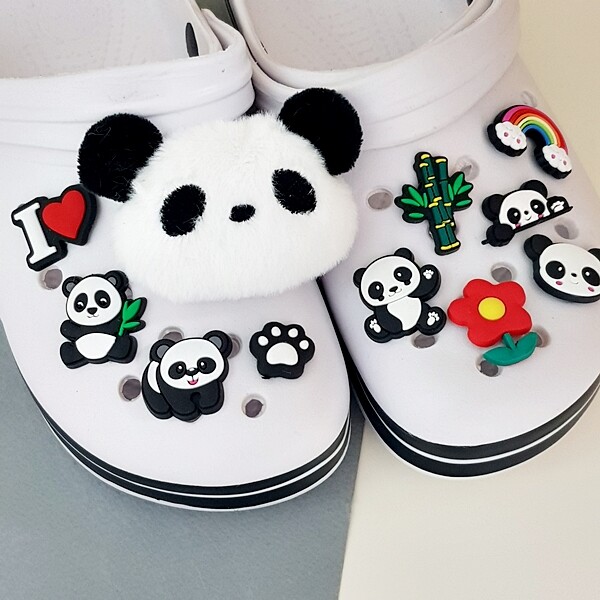 [오늘출발] 무료배송 11종) 판다 인형 푸바오 신발 실내화 슬리퍼 꾸미기 장식 악세사리 판다굿즈
