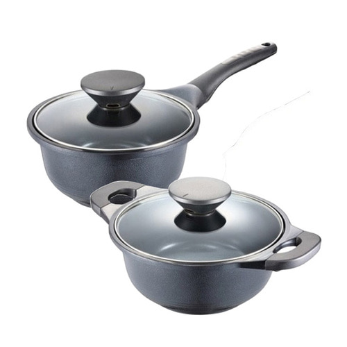 풍년 PN풍년 펄블랙 주물 IH 2종 냄비세트 (20편.22양) / 인덕션 가능