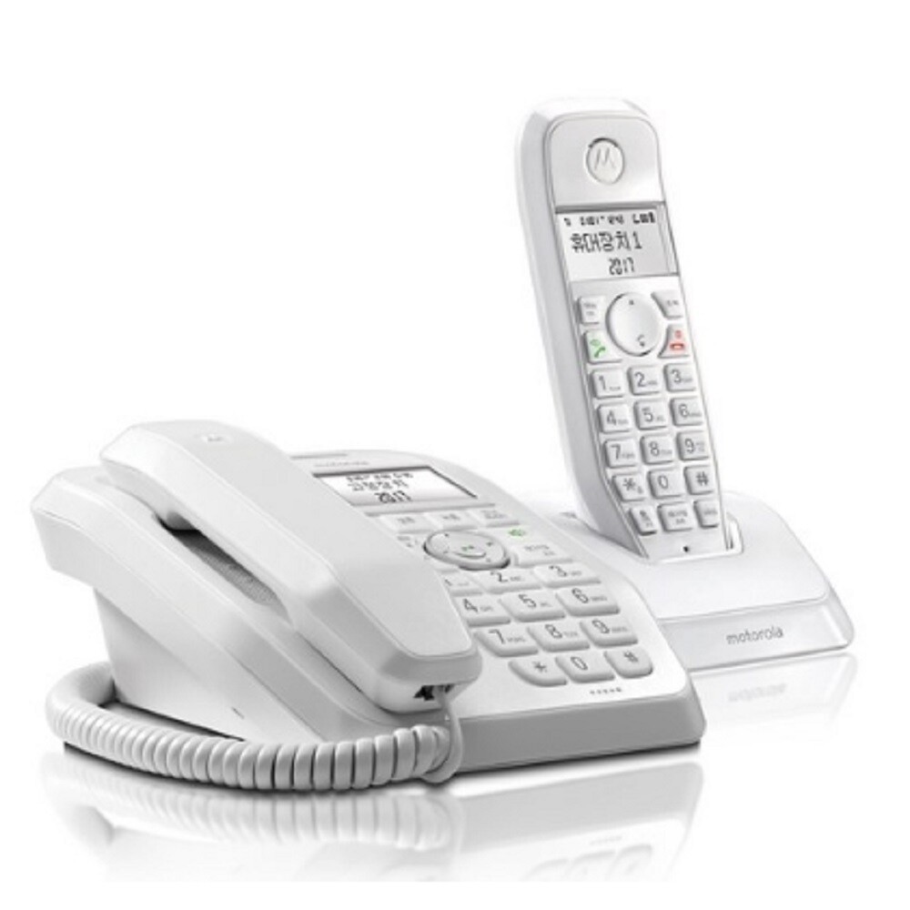모토로라 모토로라 자동응답기능 스피커폰 발신자 번호표시 디지털 유무선 전화기_화이트