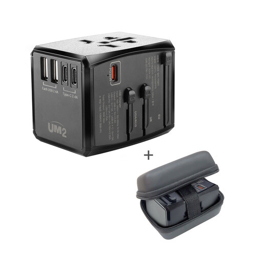 [오늘출발] 무료각인 해외여행 멀티 어댑터 큐브콘센트 PD35W 돼지코 호주 유럽 미국 USB C타입