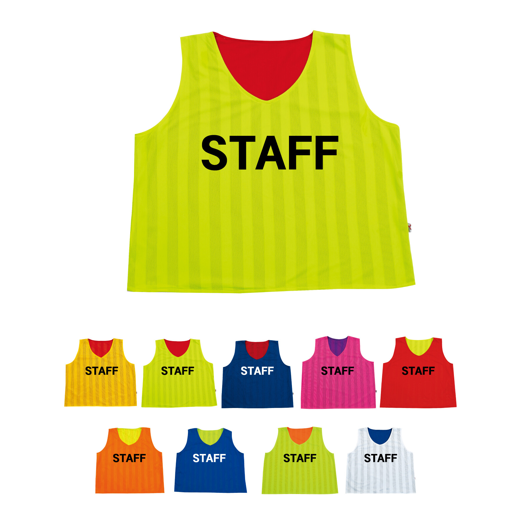 스태프 망사팀조끼 STAFF 가게 알바 카페 행사 봉사 남녀공용 (이중양면) (1 size)