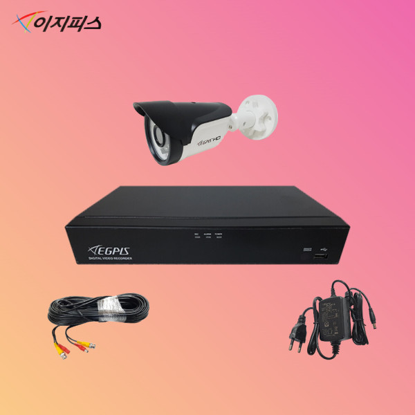 [오늘출발] 이지피스 이지피스 QHD 400만화소 4채널 녹화기 실외용카메라 1개 실외 실내 CCTV 자가 설치 세트